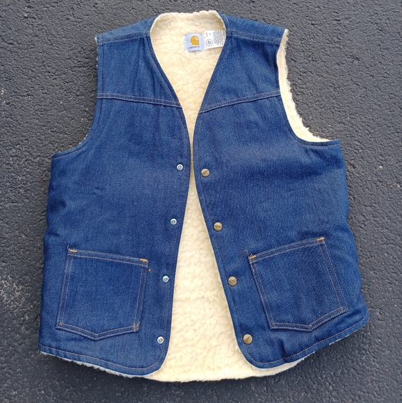 Carhartt Jackets & Coats Vintage Carhartt Denim Sherpa Lined Vest